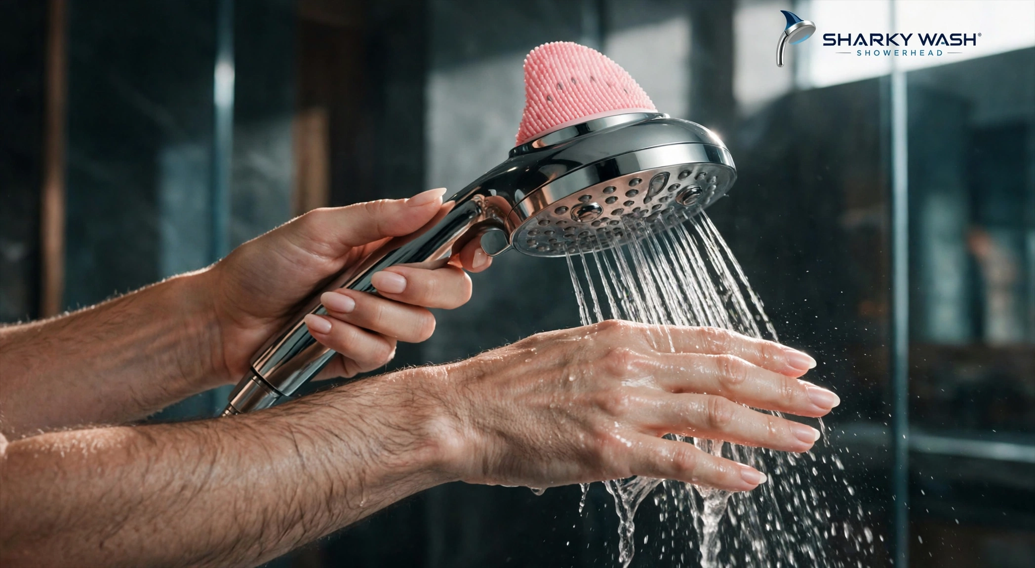 Sharky Wash dual-sided head in use