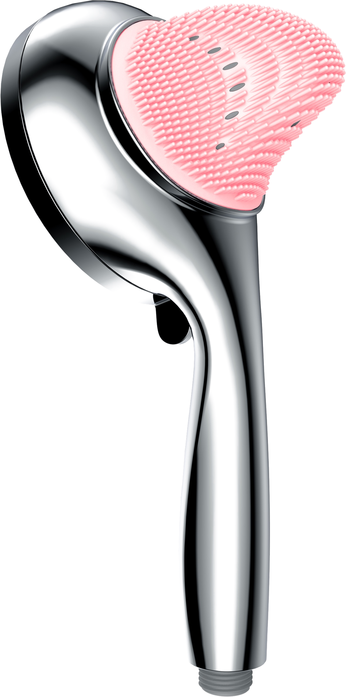 Sharky Wash showerhead with flexible silicone scrubber